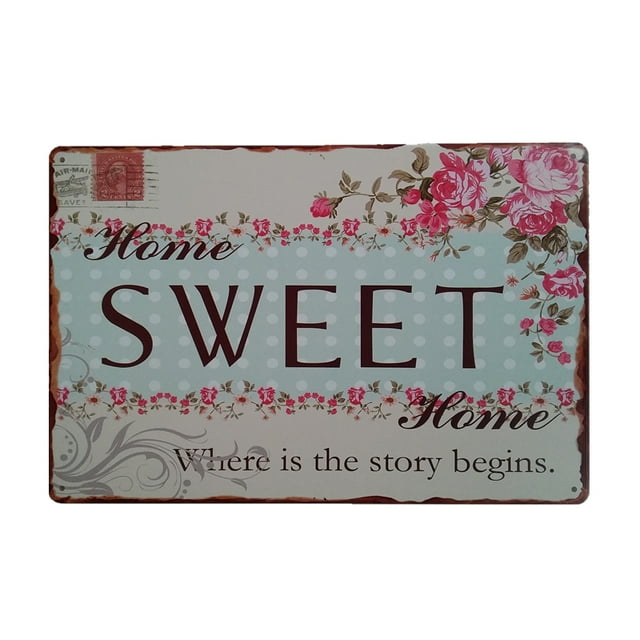 Cartel de Metal retro Sunnimix Dulce Hogar 30x20cm
