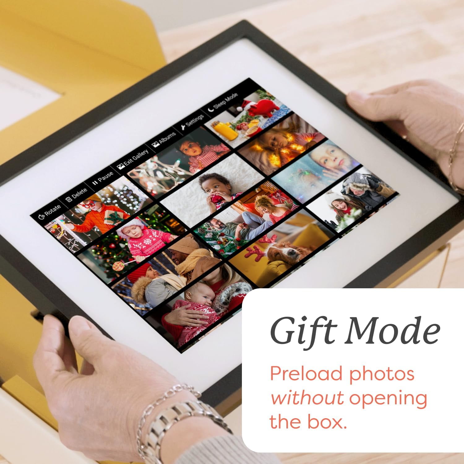 Skylight 10" Digital Picture Frame, 8GB WiFi Touchscreen Photo Frame with Email Sharing and Cloud Storage, Adjustable Orientation - Black