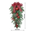 thumbnail image 2 of 21.6 In Artificial Christmas Teardrop Swag Wreath - Pine Swag with Bowknot, Berries & Pinecone, Christmas Wreath, Greenery Cedar Drop Wreath, for Door Wall Fireplace, 2 of 9