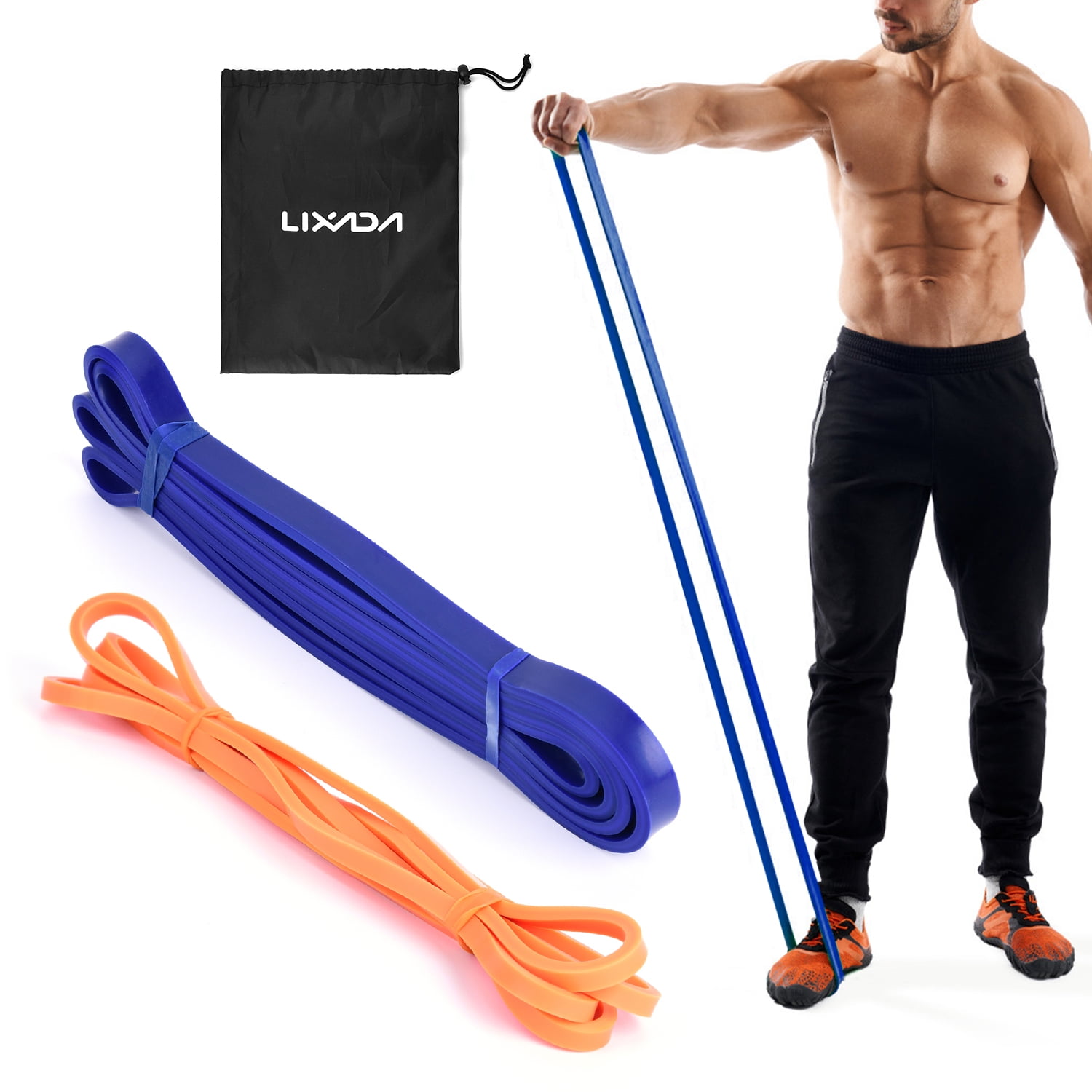 Resistance Exercise Bands Natural Latex Exercise Yoga Set Power Pull Up Band UK 