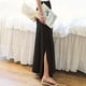 thumbnail image 4 of Falda midi larga acampanada con cintura elástica vintage para mujer, negro, XL, 4 of 6