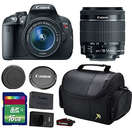Camera Canon T5i Canon T5i DSLR Camera + 18-55mm f/3.5-5.6 IS STM Lens + 16 GB SDHC Memory Card + Front Lens Cap + Rear Lens Cap + Strap + Camera Case - International Version ()