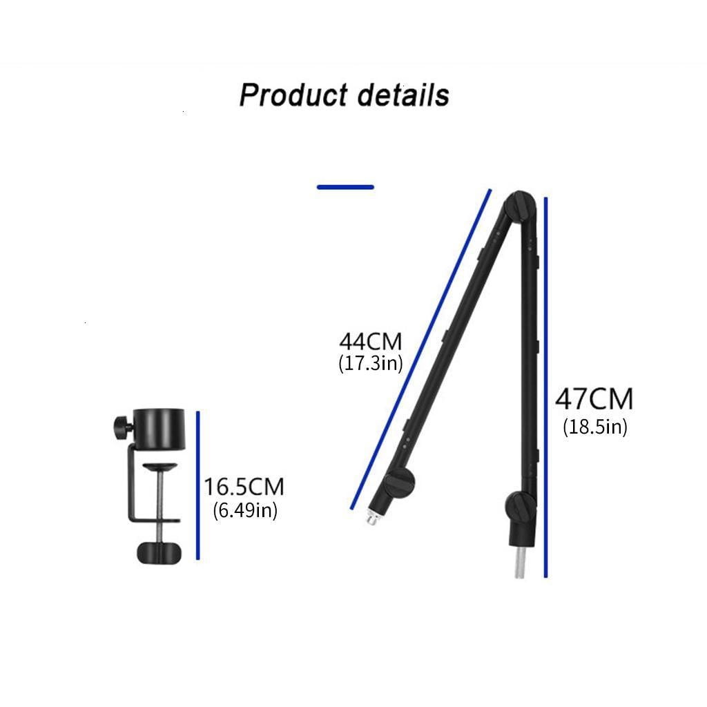 Foldable Microphone Suspension Scissor Arm With 39 Inch Reach And Built In Storage Tray For Content Creators