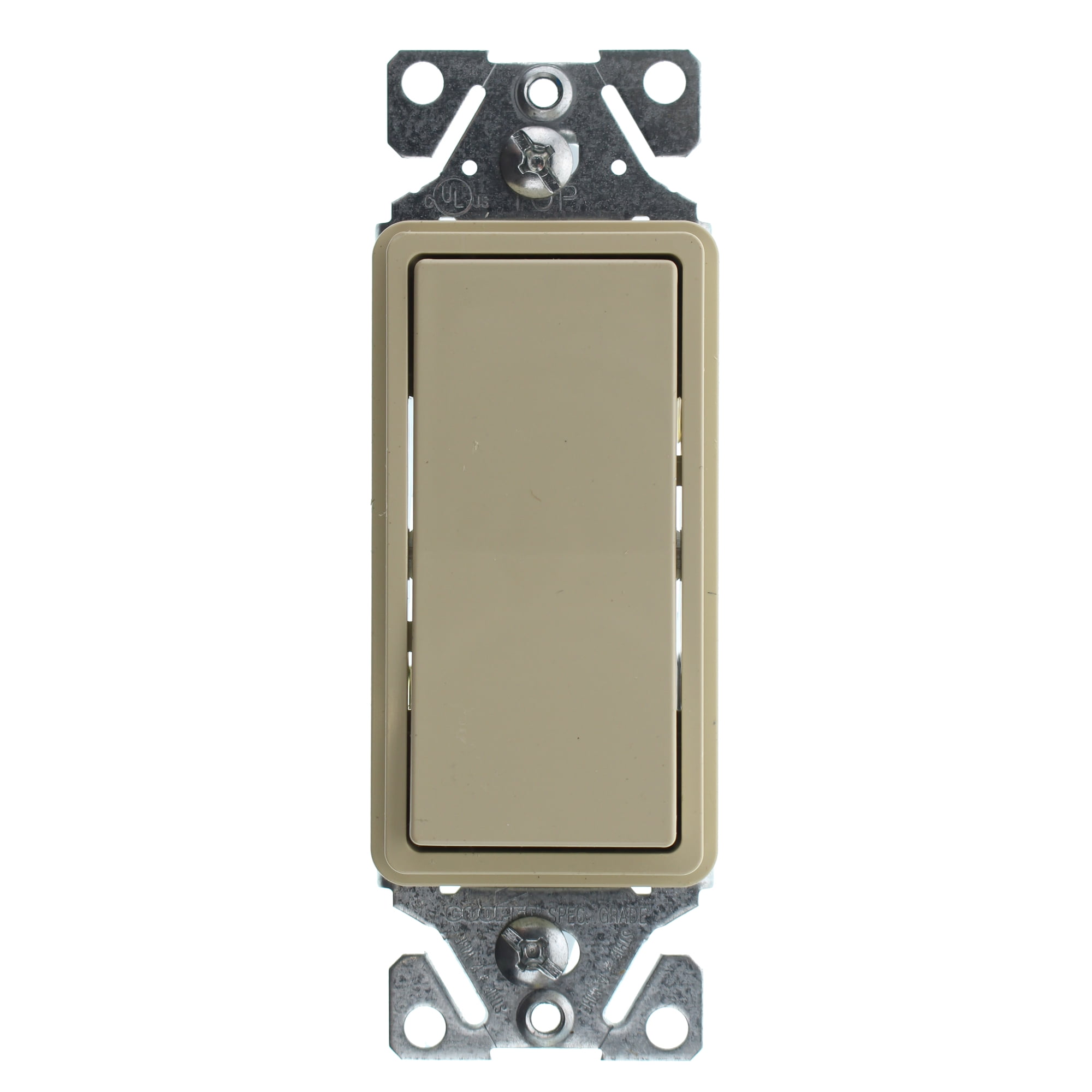 Hubbell RSD315IZ Decorator Rocker Switch, 3-Way, 15-Amp, 120/277-Volt, Ivory, (96-Pack)