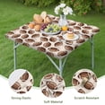 thumbnail image 4 of Brown Footballs on Beige Pattern Square Fitted Tablecloth with Elastic Edge,Square Table Cover,Washable Elastic Table Cover for Home Kitchen Party Decor 34"x34", 4 of 6