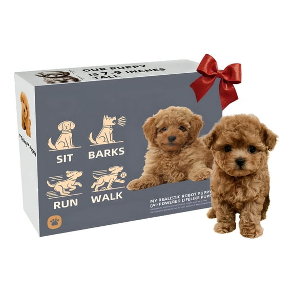 BESTSKY New Realistic Robot Puppy,Robot Dog,Smart Interactive Realistic Robots Dogs Puppy That Acts Like A Real Dogs - Walking,Barking,Tail Wagging for Pet Lovers (Teddy)
