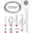 thumbnail image 2 of Sun Shade Sail Hardware Kit 6 inch for Triangle Rectangle Sun Shade Sail Installation, 304 Stainless Steel for Garden Outdoors, 32 ft 1/8" Cable Wire Ropes B, 2 of 5