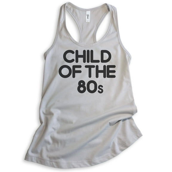 Child Of The 80s Tank Top, Ladies Racerback Tank Top, Nostalgia Tank, Nostalgic Tank, 80's Tank, Silver Gray, Small