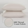 thumbnail image 5 of 100% Egyptian Cotton Pillow Protectors Set of 2, 600 Thread Count King Size Bed Pillow Cases with Zipper, Sateen Weave Cooling Pillow Cases Quiet and Breathable Easy Care (2PCS, King, Light Beige), 5 of 6