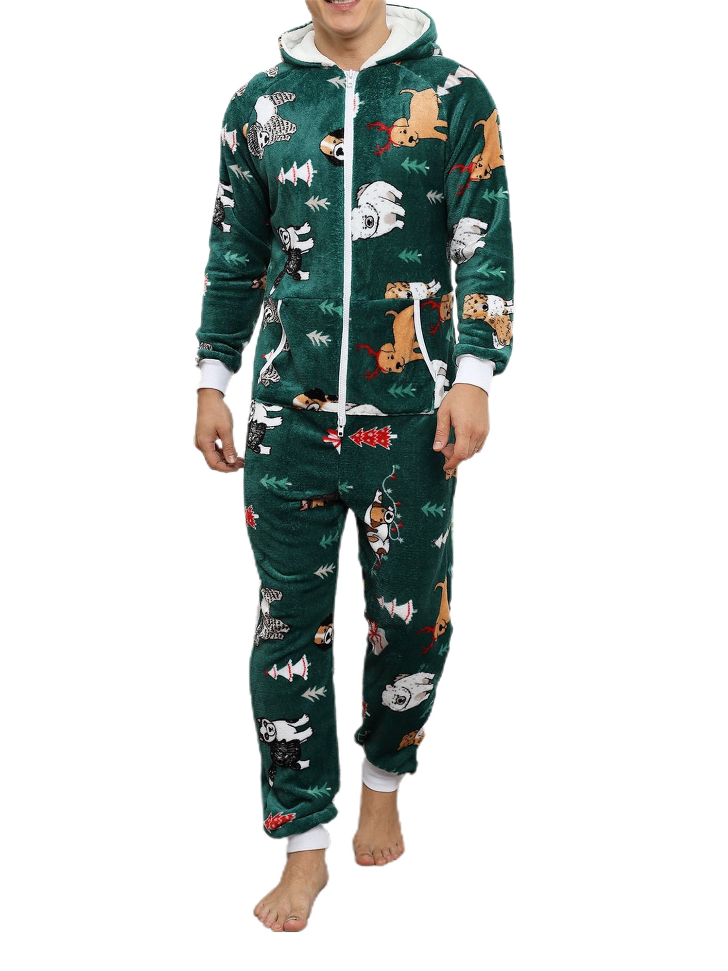 Pyqian Men's Soft Pyjama Sets,Warm Mens Pyjama cotton winter Nightwear Sleepwear Loungewear Pjs with V-Neck