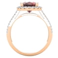 thumbnail image 3 of Dazzlingrock Collection 10X8mm Oval Garnet & Round White Diamond Halo Style Engagement Ring for Women (0.40 ctw, Color I-J, Clarity I1-I2) in 14K Rose Gold, Size 10, 3 of 6