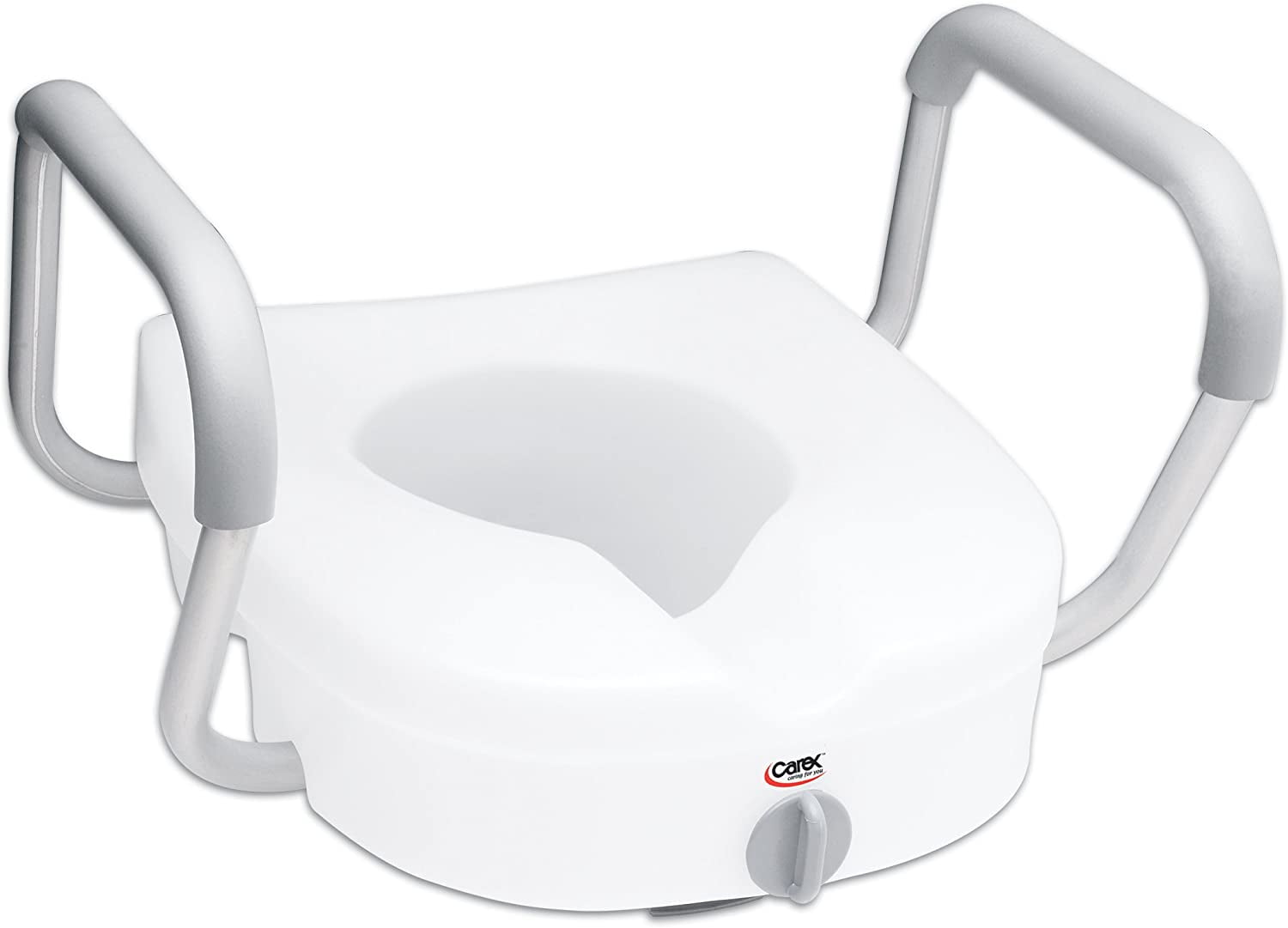 Carex EZ Lock Raised Toilet Seat With Handles, Round and Elongated