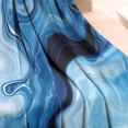 thumbnail image 3 of Light Blue Marble Flow Pattern Blanket,Comfortable Soft Flannel Throw Blanket,All Season,Warm Lightweight Blankets for Sofa Bed Couch Living Room Chair,50"x60", 3 of 4