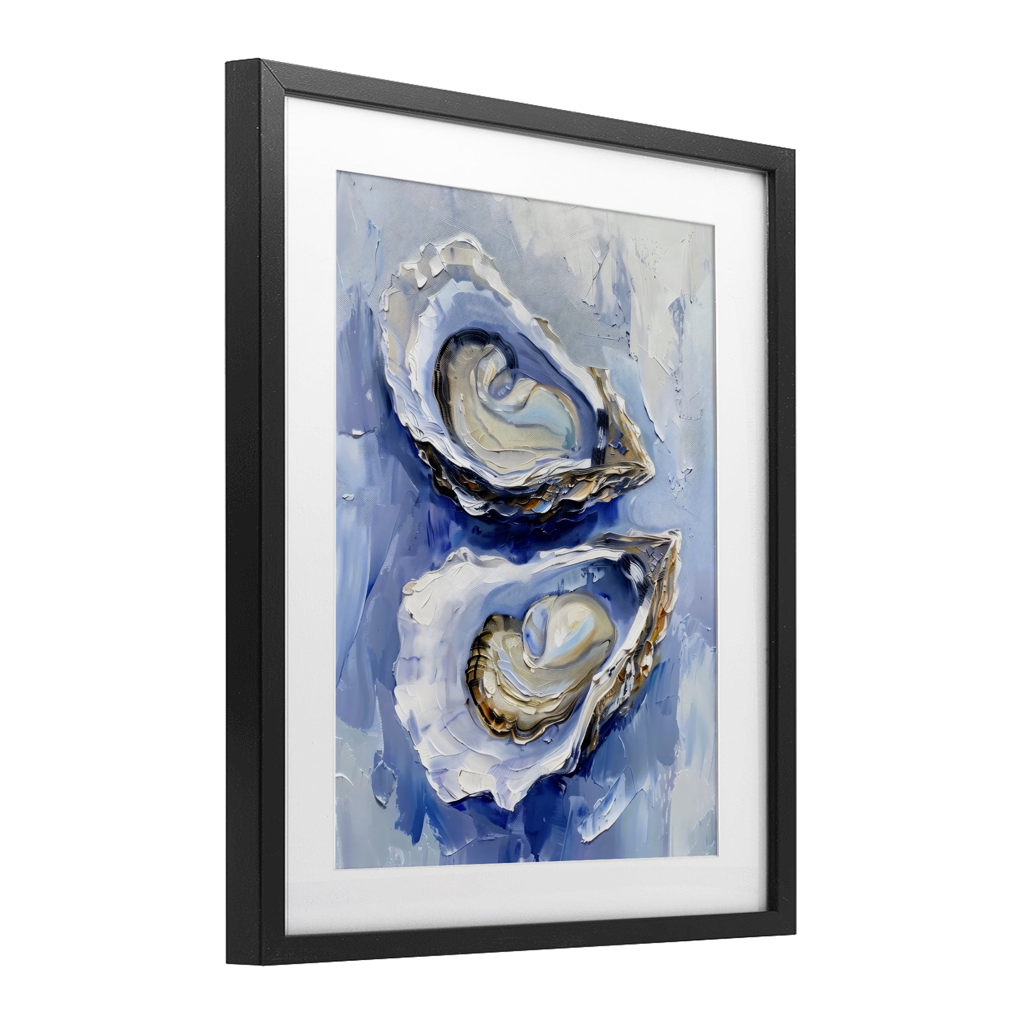 Stupell Industries Oysters On The Half Shell Black Framed Print Under Glass, design by Creative Studio