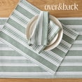 thumbnail image 6 of over&back 18x90 Woven Striped Table Runner - Washable Table Runners for a Custom Home Decor Tablescape - Coffee Table, Dinner Table, Living Room - Green, 6 of 9