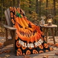 thumbnail image 5 of SLYNSHome Halloween Throw Blanket Pumpkin Face Pattern Soft Polyester Cozy Lightweight Decorative Blanket For Couch Sofa Bed Fall Seasonal Home Decor, 5 of 7