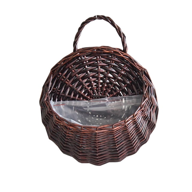Kuymtek Maceta Mimbre para en La Pared Cesta Mimbre Tejida (marrón Oscuro)