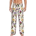 thumbnail image 2 of Kdxio Tulips Flowers Print Men's Sleep Pajama Pant Lounge Pants with Pockets, 2 of 8