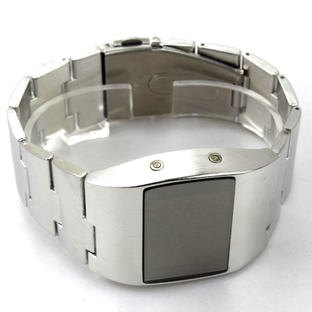 Justharion Led Digital Watch Wide Application Fashionable And Easy To Match Sturdy And Durable LED Wrist Watch Silver red light Walmart