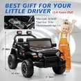 thumbnail image 6 of Okybaby 12V Kids Ride On Truck Car with Remote Control&Four-wheel Suspension, Toddler Electric Ride on Toys with Dual Motor,LED Light/USB/Bluetooth/Bonus Stickers for Kids 2+,Black, 6 of 7