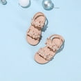 thumbnail image 5 of Gubotare Little Girl Sandals Girls Sandals with Adjustable Buckle Comfort Water Sandals for Kids Lightweight Soft Slide Sandal Walking Open Toes Flat Shoes Size 1 (Beige,Big Kids 1), 5 of 6