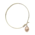 thumbnail image 2 of 6 1/4 inch Round Eye Hook Bangle Bracelet w/ St. Aidan of Lindesfarne in Gold-Filled, 2 of 3