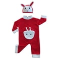 thumbnail image 4 of Baby Jumpsuit Rabbit Print Romper Soft Pajamas Snap Closure Long Sleeve for Boys Red 0 Months-12 Months, 4 of 4