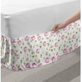 thumbnail image 2 of Floral Bed Skirt, Romantic Roses and Leafy Branches Blooming Vintage, Elastic Bedskirt Dust Ruffle Wrap Around for Bedding Decor, 4 Sizes, Pink Olive Green, by Ambesonne, 2 of 2