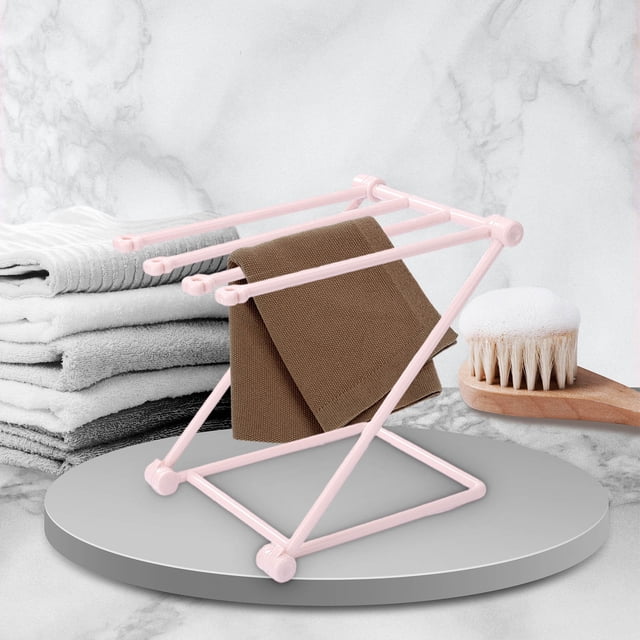 Birdeem Foldable Kitchen Towel Rack,Countertop Storage Organizer for Dish Towels,Space Saving Vertical Holder with Good Ventilation and 4 Bars