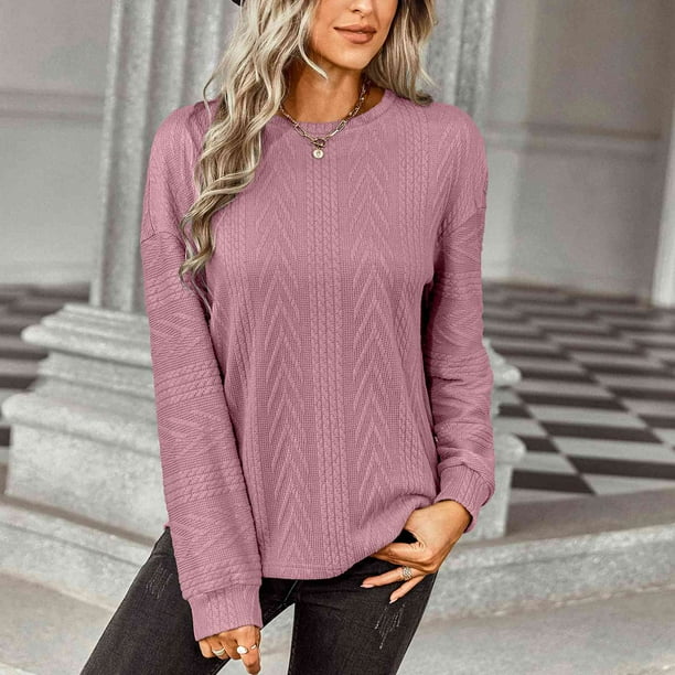 Pull Laine Femme - Dames à Manches Longues col en V col de Chemise Haut  Couleur Unie Pull Ample décontracté Sweat-Shirt Pull Tout Doux : :  Mode