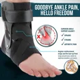 thumbnail image 7 of 1 Piece Ankle Brace Support Adjustable Bandage Sports Foot Anklet Wrap Elastic Splint for Guard Sprains Injury Protector Unisex (Black Left Foot,XL), 7 of 7