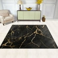 thumbnail image 3 of Golden and Black Marble Area Rugs Soft Non-Slip Floor Mats Large Nursery Carpets Doormat for Living Room Bedroom Hotel Decor 80"x58", 3 of 7
