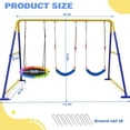 thumbnail image 6 of Yacona Swing Sets for Backyard, with Saucer & Belt Swing, Playground Sets for Backyards, Outdoor Swingset for Kids, Yellow, 6 of 8