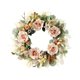 thumbnail image 5 of Corona de rosas de champán simulada, decoración de puerta, adorno de jardín, corona de flores artificiales para oficina, foto, cafetería al aire libre, 5 of 8
