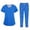 01-Cyan, variant on Women’s 4th of July Scrub Set, 250th Anniversary USA V-Neck Short Sleeve Top & Jogger Pants, Quick Dry Medical Uniform with Pockets for Nurses 01-Blue XXL