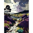 thumbnail image 1 of Scottish Landscape Illustration with Stormy Clouds Unframed Wall Art Print Poster Home Decor Premium, 1 of 5