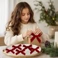 thumbnail image 6 of Burgundy Velvet Bow Christmas Tree Ornament Hanging Decoration for Wreaths and Garlands, 6 of 6