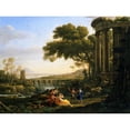thumbnail image 3 of Claude Lorrain 18x14 Black Modern Framed Museum Art Print Titled - Landscape with Nymph and Satyr Dancing, 3 of 5