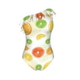 thumbnail image 4 of Yiaed Colorful Lemons Print Women One Piece Swimsuits Tummy Control One Shoulder Bathing Suits Pattern Ruffle Swimwear-XX-Large, 4 of 8