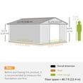 thumbnail image 3 of Outsunny 11' x 13' Garden Storage Shed with Foundation Kit, Metal Tool Storage House with Double Doors for Outdoor Patio Yard, Grey, 3 of 10