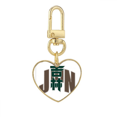 thumbnail image 1 of jilin city province Gold Heart Keychain Metal Keyring Holder, 1 of 3
