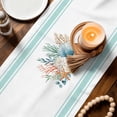 thumbnail image 2 of Aqua Coastal Cotton Linen Table Runner for Dining Kitchen, Nautical Seashells Coral Leaves Stripes Wedding Outdoor Party Tablerunners Decoration, Dresser Scarf Coffee Tablecloth Runners 13x70 Inches, 2 of 9