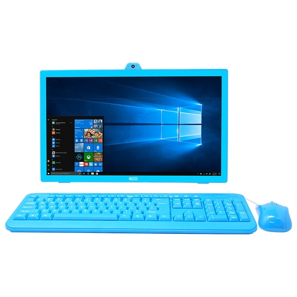 Evoo 18 5 All In One Aio Desktop With Wired Keyboard And Mouse Quad Core 2gb Memory 32gb Storage Hdmi Webcam Windows 10 Home Blue Walmart Com Walmart Com - how to play roblox on computer no mouse