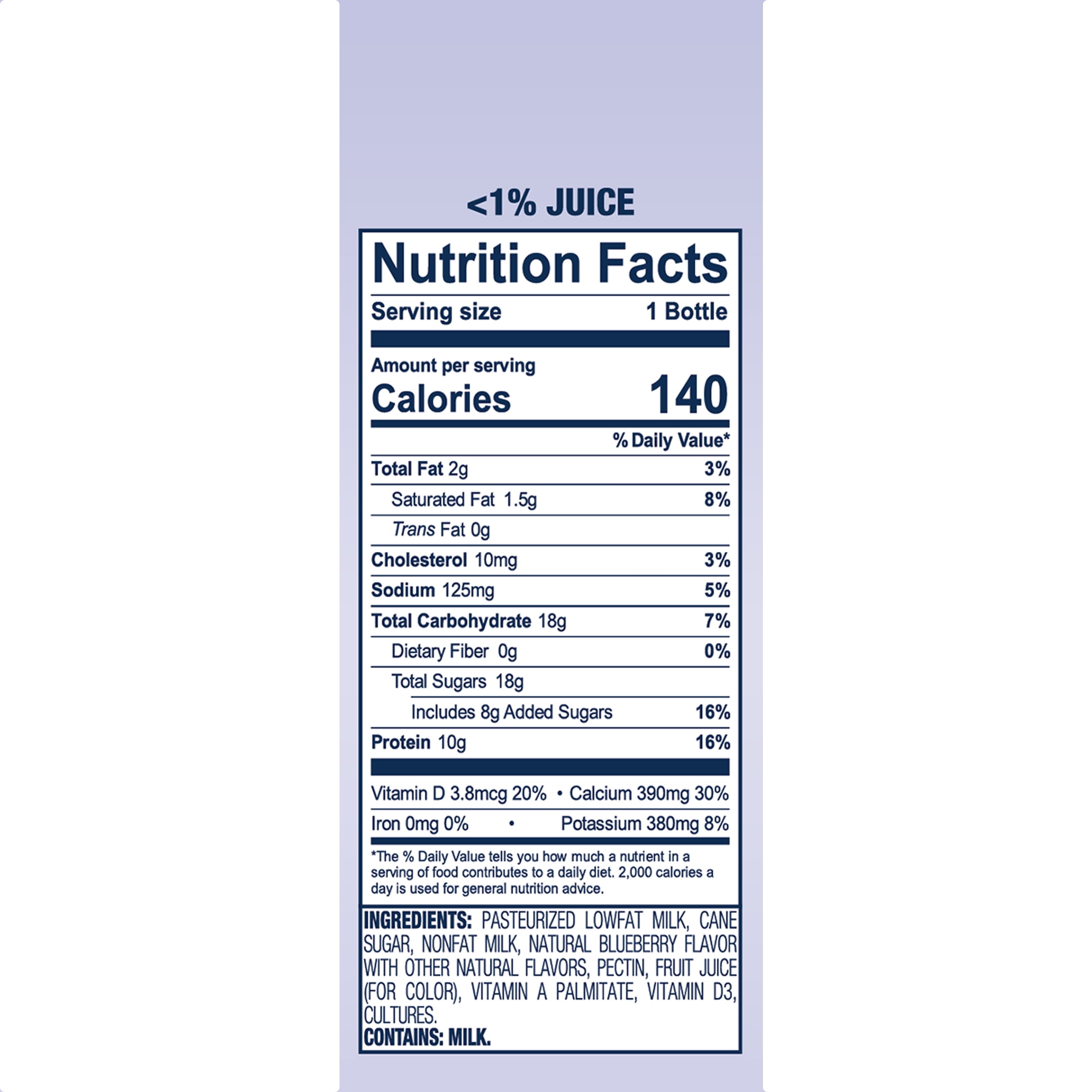 Lifeway Low Fat Milk Kefir,  Blueberry  8 fl oz bottle