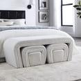 thumbnail image 2 of Upholstered Nesting Bench with Four Nested Benches, Teddy Fabric End of Bed Bench, Contemporary Nesting Ottoman Bench for Living Room Entryway Dining Room, White Teddy, 2 of 9