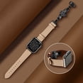 thumbnail image 2 of ALMNVO Genuine Leather Compatible with Apple Watch Band 40mm 41mm 44mm 38mm 45mm 49mm 42mm Women Men, Genuine Quality Leather Wristbands Replacement for iWatch Series Ultra 9 8 7 SE 6 5 4 3 2 1, 2 of 6