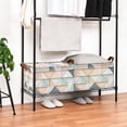 thumbnail image 3 of Yayeee Foldable Storage Basket for Shelves with Handles Waterproof Cloth Bins, Pink Geometric, 3 of 7