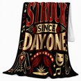 thumbnail image 2 of Theater Enthusiast Stage Struck Since Day One Marquee, Cozy Typography Art Scene, Warm Flannel Blanket for Living Room and Reading Nook, Art Lovers Graduation Gift, Artistic Home Decor, 2 of 9