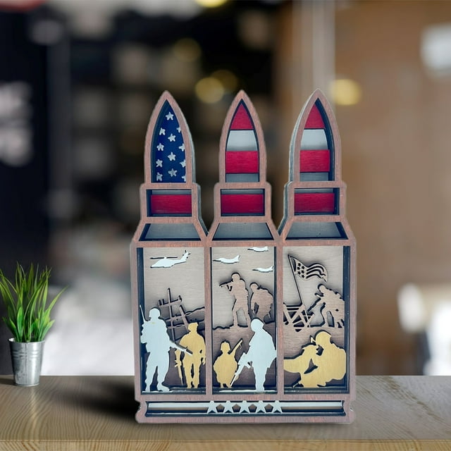 Desktop Honor And Courage Themed Desk Ornament For Display Patriotic Memorabilia Collectible Idea For Forces Supporter