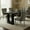 1 Table and 4 Gray Chairs, variant on Sumdeal 5-Piece Dining Set, 64.5 in Black Dining Table with 4 Black Velvet Chairs